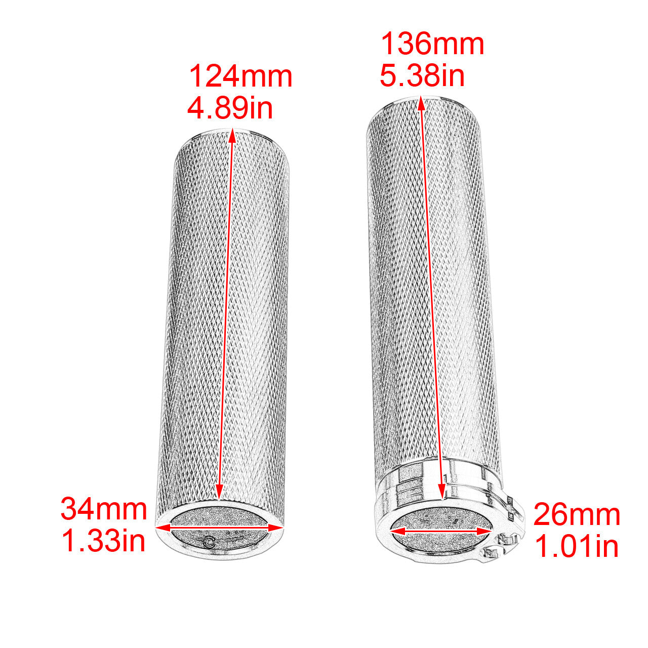 1 Chrome Handlebar Hand Grips for Harley Touring Road King Electra Glide 96-07