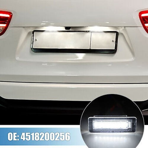4518200256 4014SMD 2-pack White LED License Plate Lights for Smart Fortwo 2007-2015