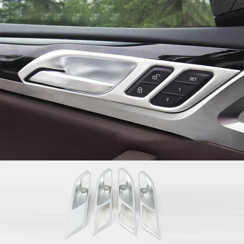 for BMW X3 G01 2018-2021 ABS Matt Silver Inner Door Handle Bowl Frame Cover Trim