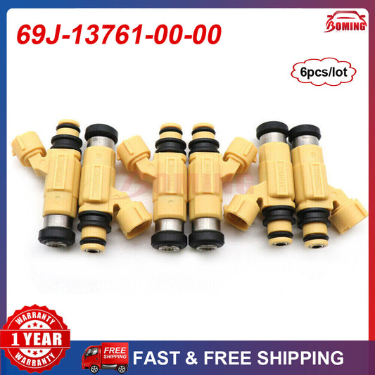 6x 69J-13761-00-00 Fuel Injectors for Yamaha F200 F225 200HP 225HP 4Strok CDH240