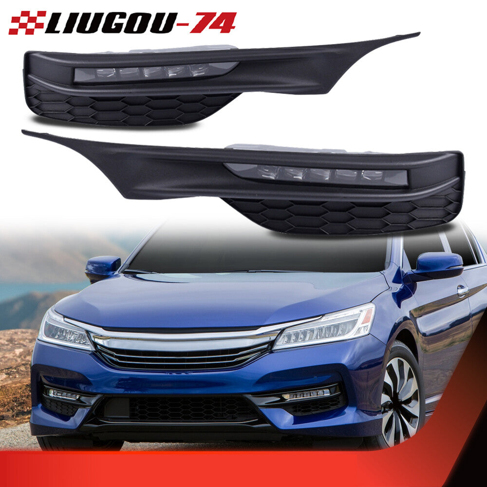 Suitable for Honda Accord sedans 16-17 LED fog lights, front bumper lights + wiring + switch
