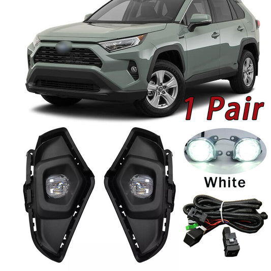 1 Dual LED White Fog Light for 2019-2024 for Toyota Rav4 with Wiring and Switch