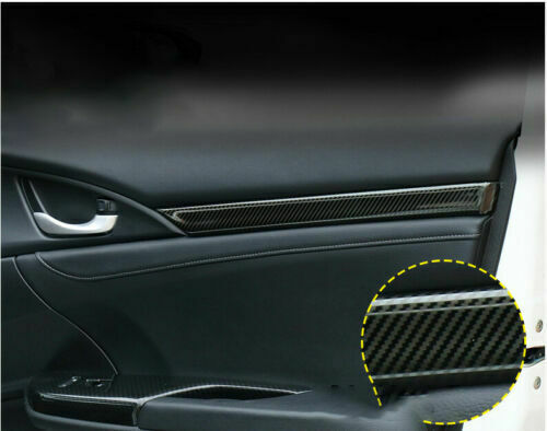 for Honda for Civic 10th 2016-2021 Carbon Fiber Pattern Inner Door Panel Cover Trims
