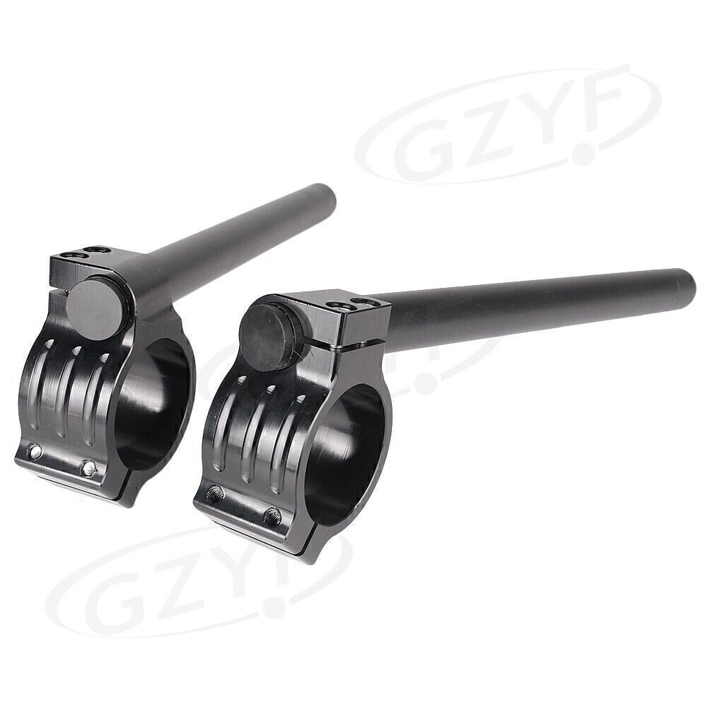 Fit Cafe Racer Universal Black Clip-On Motorcycle 7/8 Handlebars 53mm Fork Tube