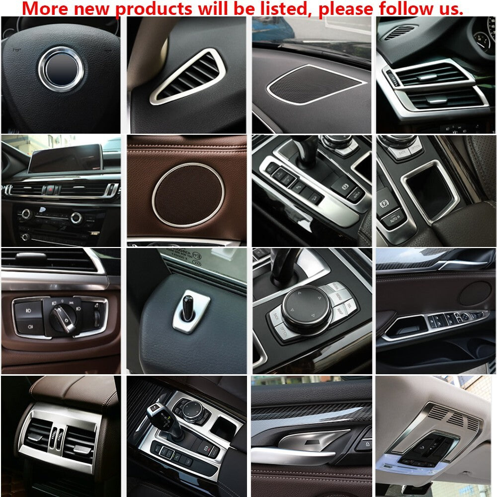 6Pcs Stainless for BMW X5 X6 F15 F16 Car Interior Door Speaker Rings Cover Trim