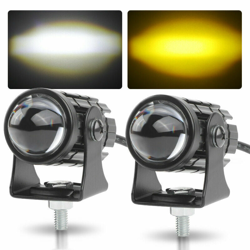 2x Yellow White LED Work Light Bar Spot Pods Fog Lamp Offroad Driving Truck SUV