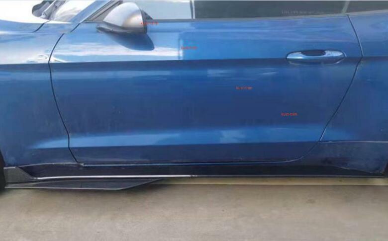 True carbon fiber style side skirt extended boiler for Ford for Mustang GT500 2015-2024