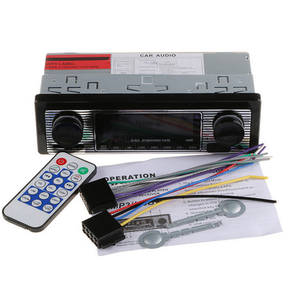 Car FM Radio Stereo Modern Bluetooth MP3 Player AUX SD Host Vintage With Remote