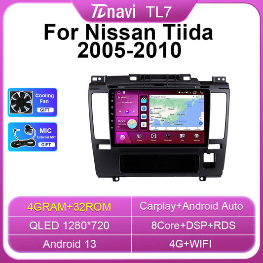 for Nissan Tiida C11 2005-2010 Android CarPlay Car Radio GPS Video Player Screen
