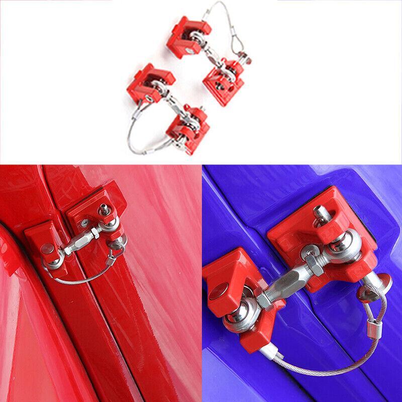 Retro Engine Hood Buckle Frame Trim Fit for Jeep for Wrangler JK 2007-2017 Steel Red