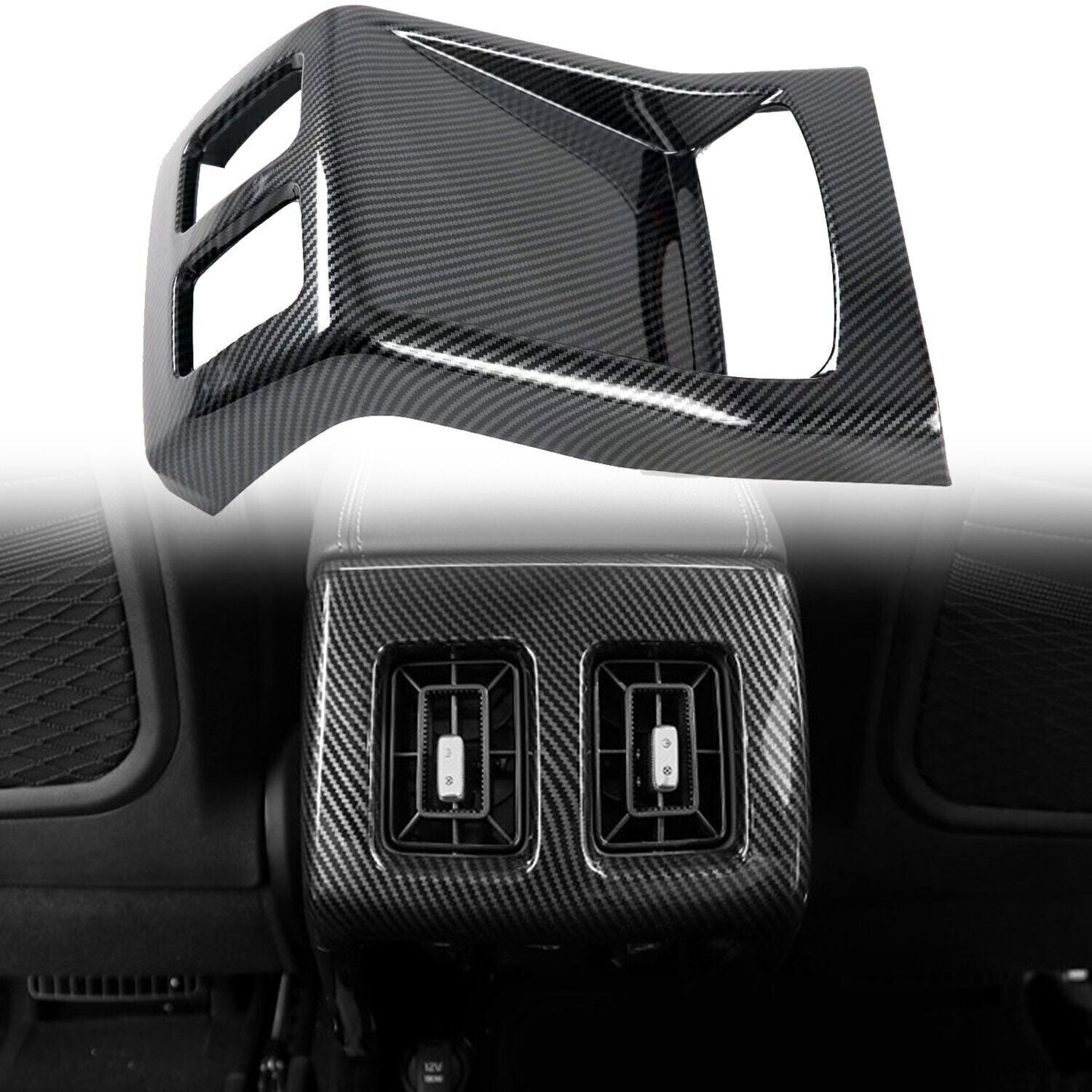 Carbon Fiber Look Inner Rear Air Vent Outlet Cover Trim for Kia Sorento 2021-23