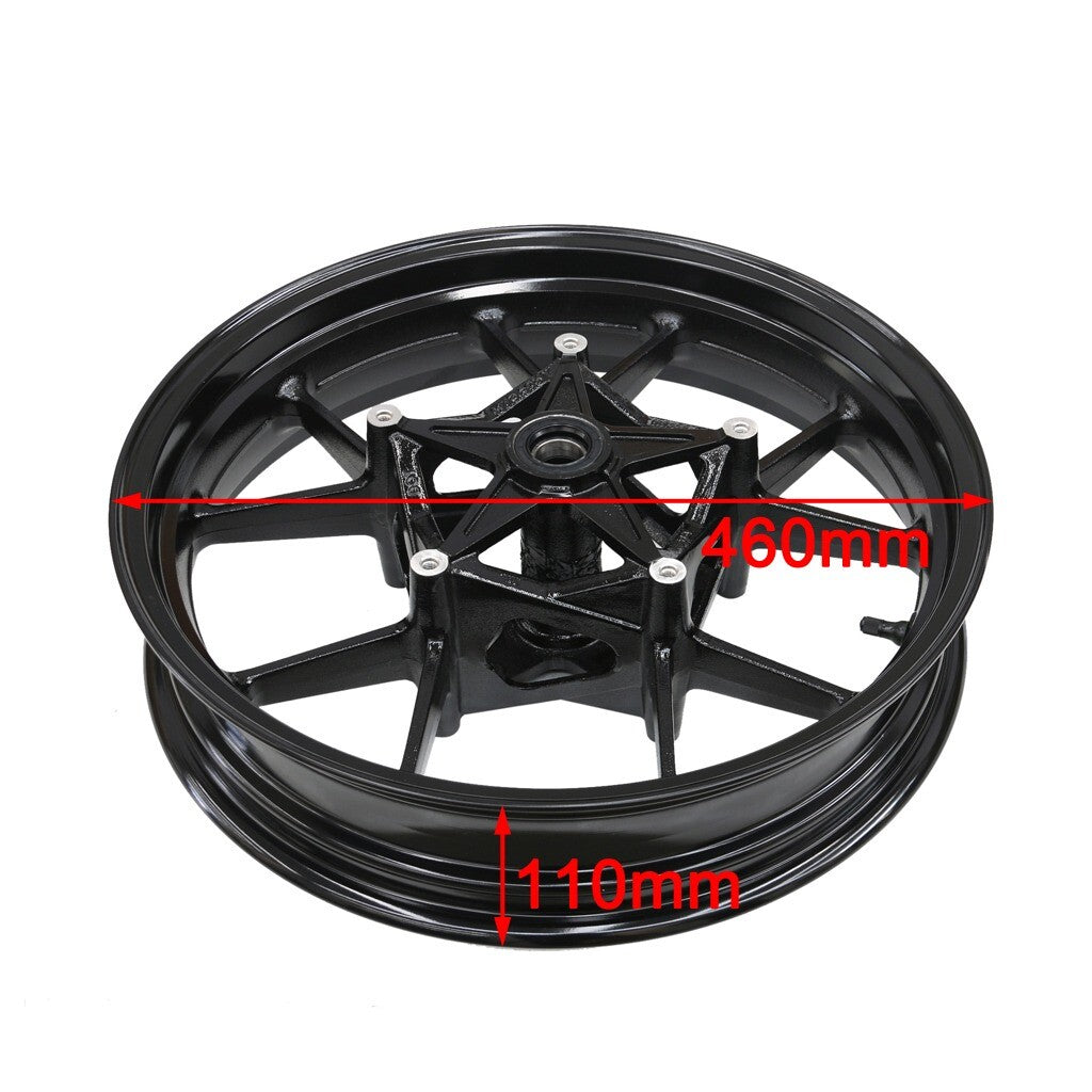 Black front rims are suitable for BMW S1000RR models from 2009, 2010, 2011, 2012, and 2014.