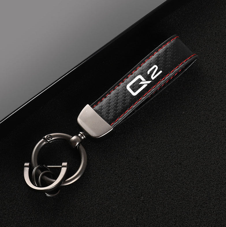 Suitable for Volvo R design car keychain, automatic key ring, suede accessory, gift, black