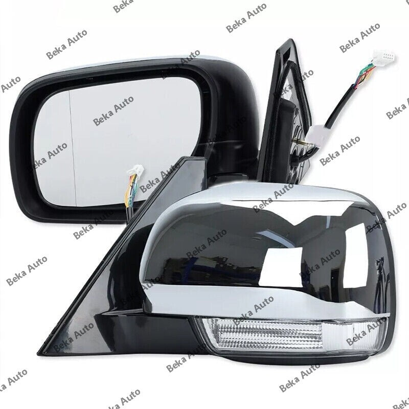 1 piece for Mitsubishi Pajero Montero 2006 - 21 Right-side door mirror with light chrome trim