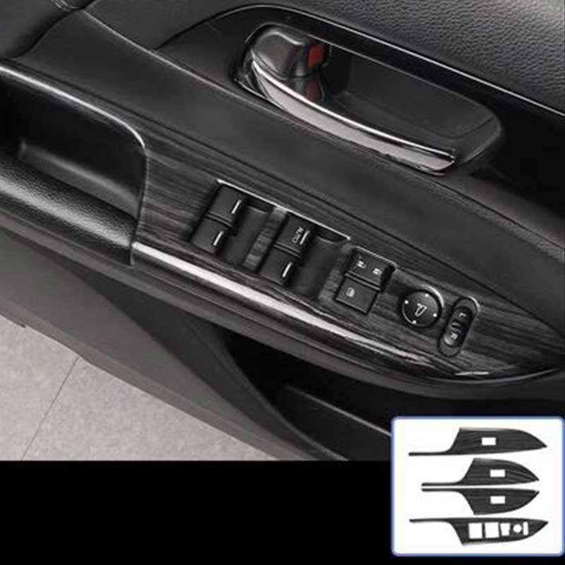 for Honda Accord 2013-2017 Black Wood Grain Car Window Switch Panel Cover Trim
