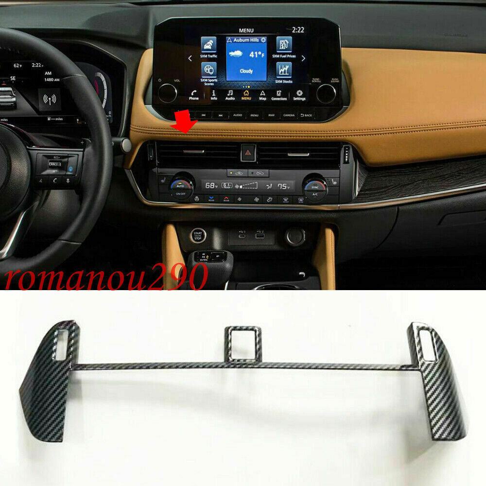 for Nissan Rogue 2021-2023 Carbon Fiber ABS Console Center Air Outlet Cover Trim