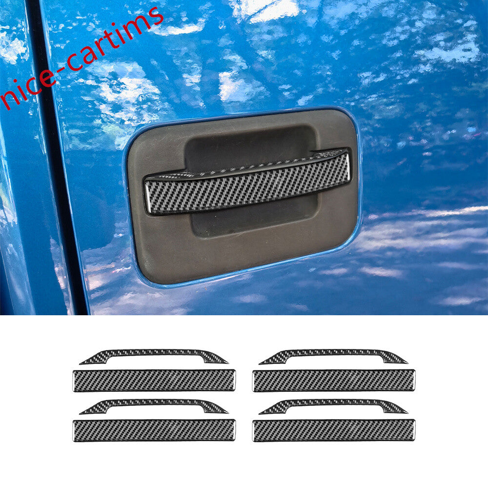 8¡ÁCarbon Fiber Exterior Side Door Handle Panel Cover Fit for Ford F150 2009-2014