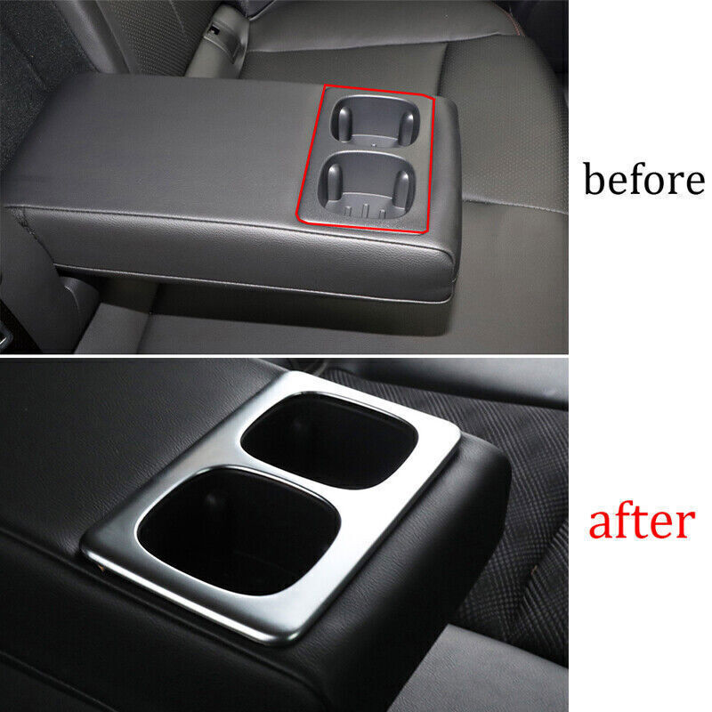 Rear Water Cup Holder Panel Trim Fit for Nissan Rogue Sport 17-2021 Matte Silver
