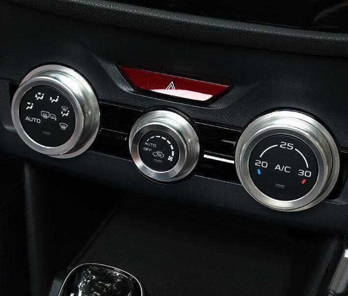 for Subaru Forester 2019-2022 Silver Aluminum Middle Console Ac Knob Cover Trim