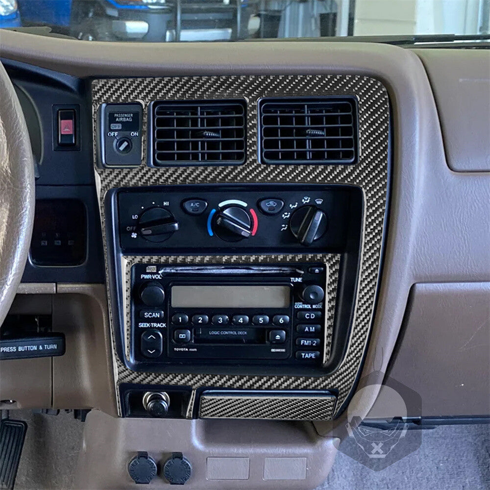 4¡ÁCarbon Fiber Central Control Radio AC Panel Set Trim for Toyot@ Tacom@ 2001-04