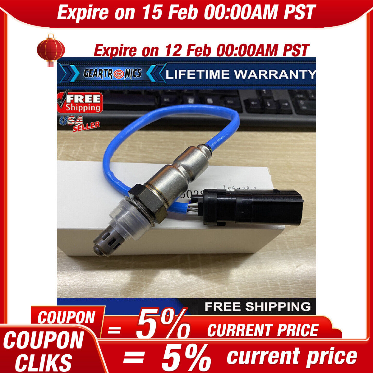 5 Wire O2 Oxygen Sensor for 10-16 for Ford for Mustang F-150 Edge Upstream 234-5038 US