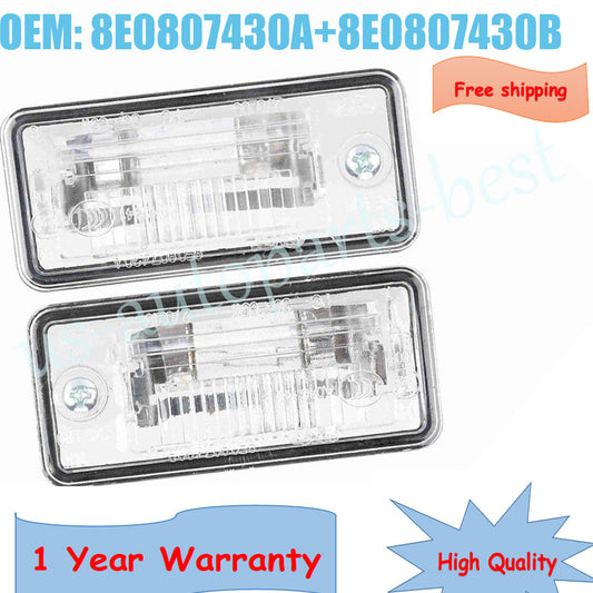 1 Pair License Plate Light Fit for A3 A4 A5 A6 C6 for A8 D3 8E0807430A 8E0807430B