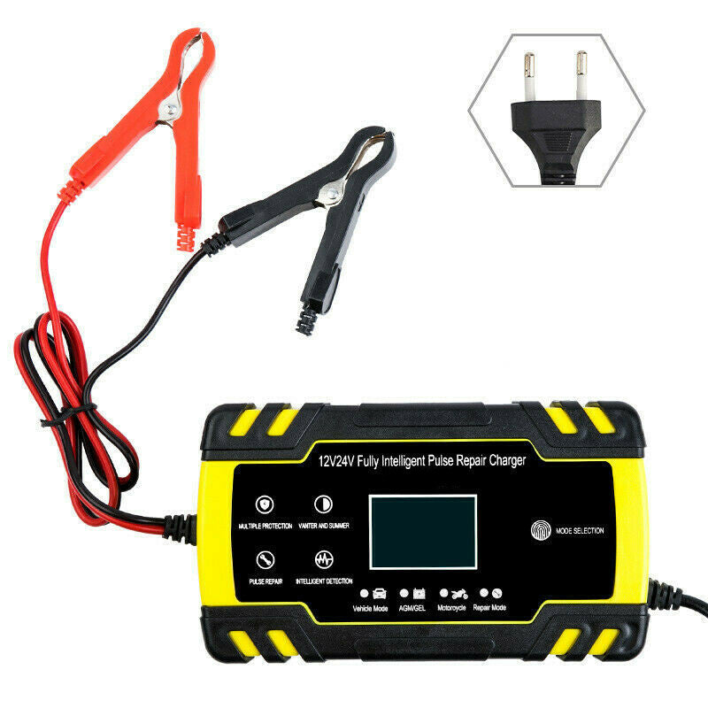 Car battery charger 12/24V 8A touch screen Digital LCD display pulse repair Tool