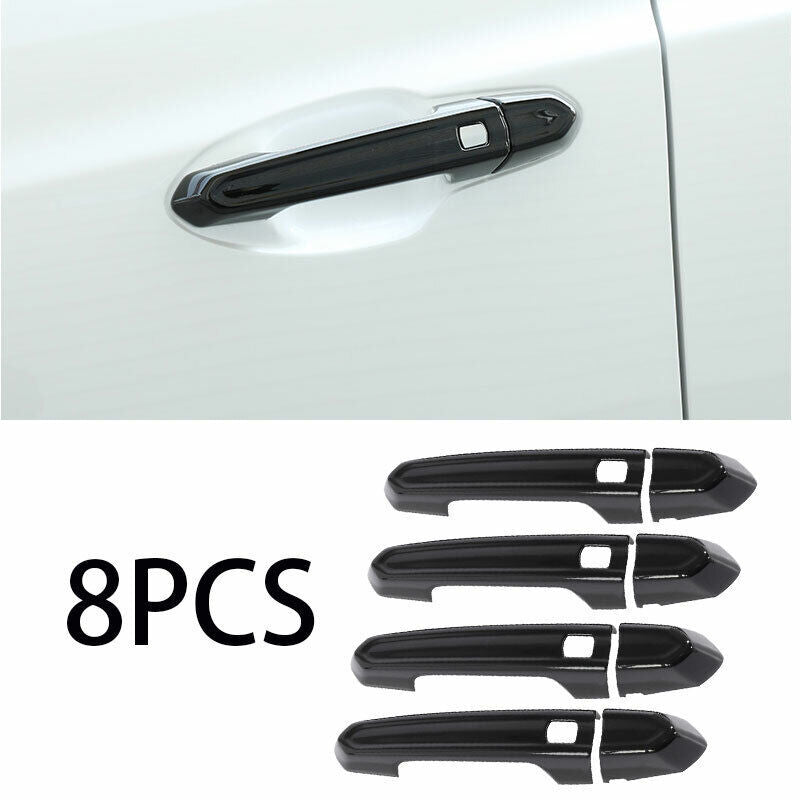 Fit For 2013-2019 for Cadillac ATS ABS Black Exterior Door Handle Cover Trim 8pcs
