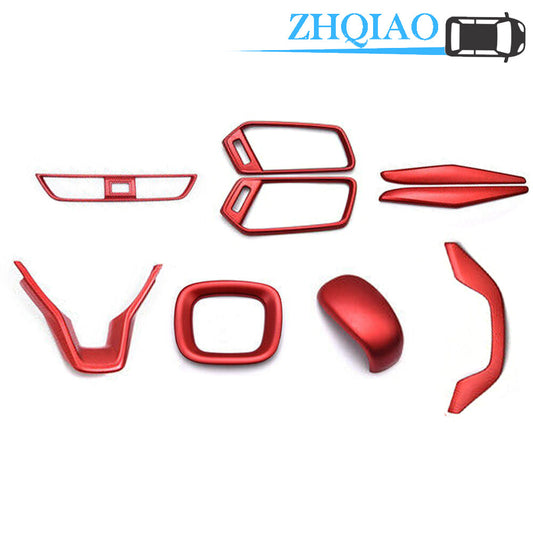 9pcs ABS RED Interior Accessories Whole Kit Cover Trim for Honda Accord 18-20