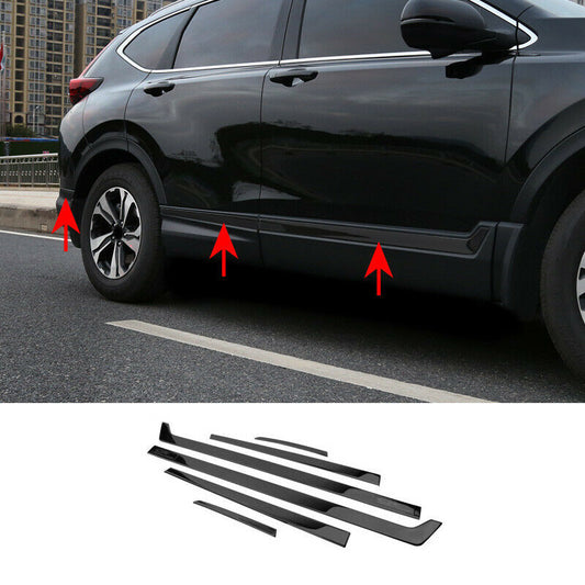 6X Glossy Black Side Door Body Molding Strip Trim for Honda CR-V CRV 2017-2022