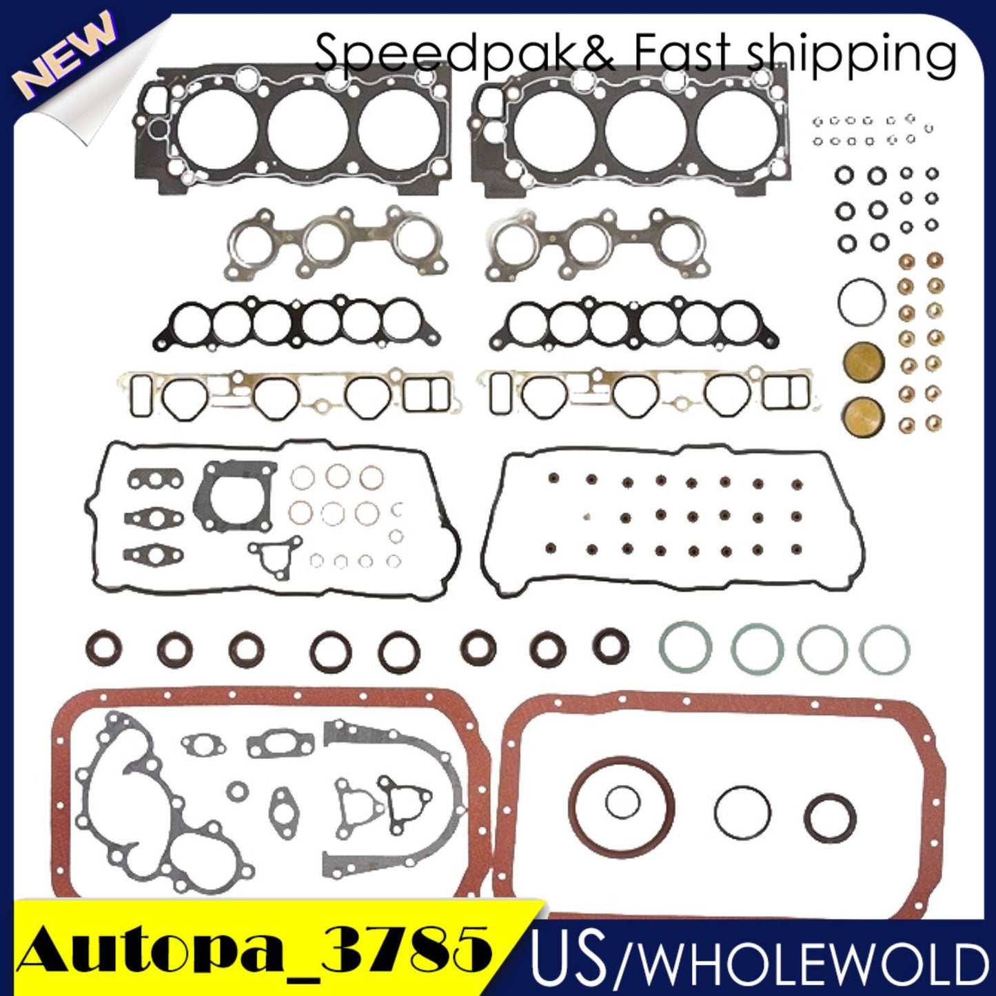 Full Gasket Seals Set Fit For 95-04 3.4 for Toyota 4Runner Tacoma Tundra DOHC 5VZFE