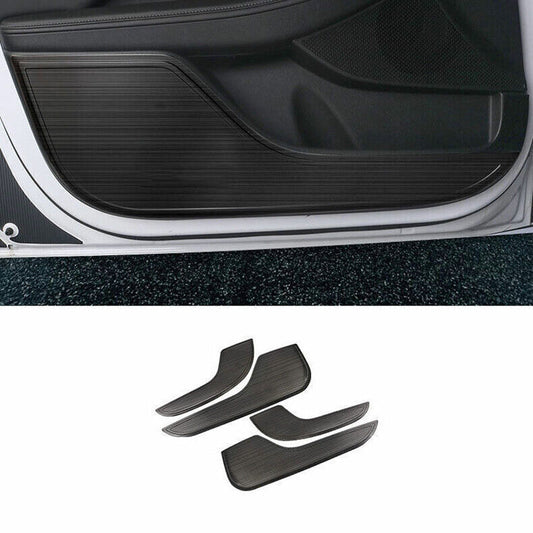 for Hyundai Sonata 2020-23 Black Steel Inner Door Anti-kick Panel Cover Trim Set