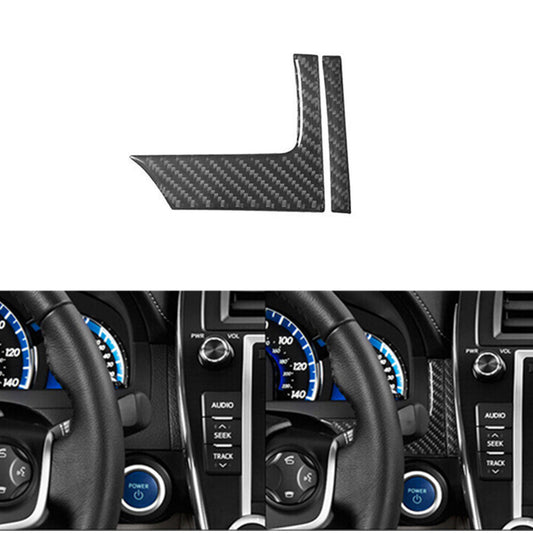 2x Carbon Fiber Interior Dashboard Right Cover Trim Strip for Toyota for Camry 12-14