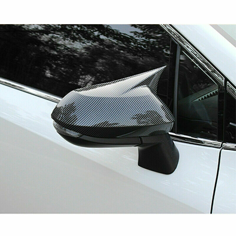 Carbon fiber Look Ox Horn Rear View Mirror Cover Trim for Toyota for Corolla 2019-22