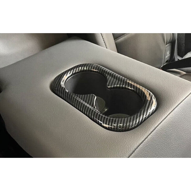 for Honda CR-V CRV 2023-2024 Carbon Fiber Rear Water Cup Holder frame Cover Trim