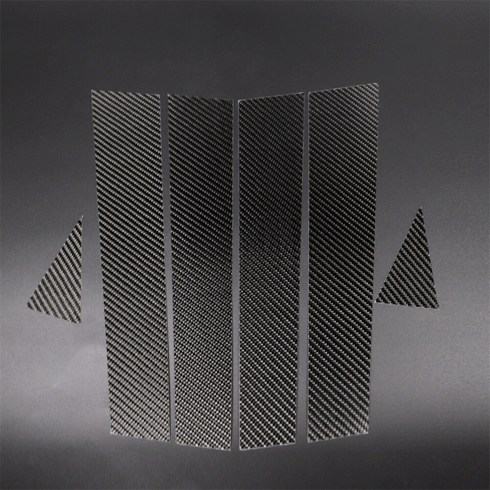 6Pcs Carbon Fiber Door Window Pillar Posts Panel Cover for Audi A4 A4L 2017-2021