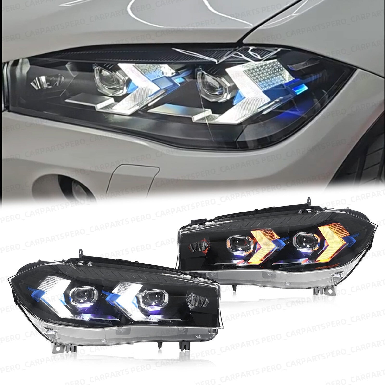 for BMW X5 F15 X6 F16 2014-2018 F95 X5M LCI Style LED Headlight Assembly