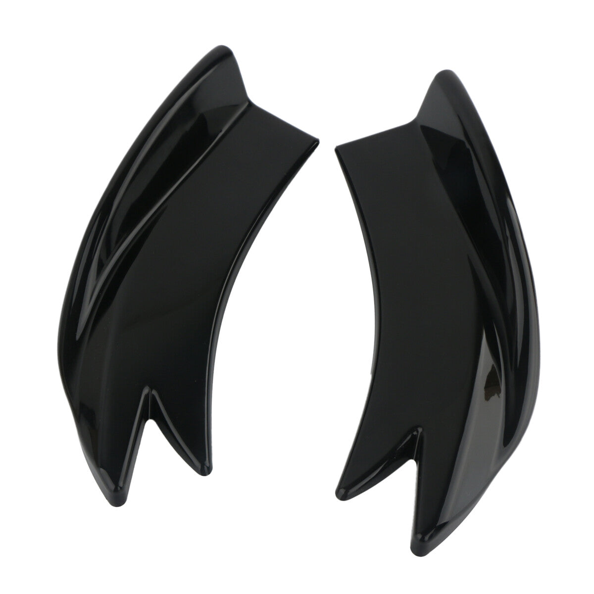 A pair of rear bumpers, boiler lips, separators, diffusers, body kit, gloss black, universal.