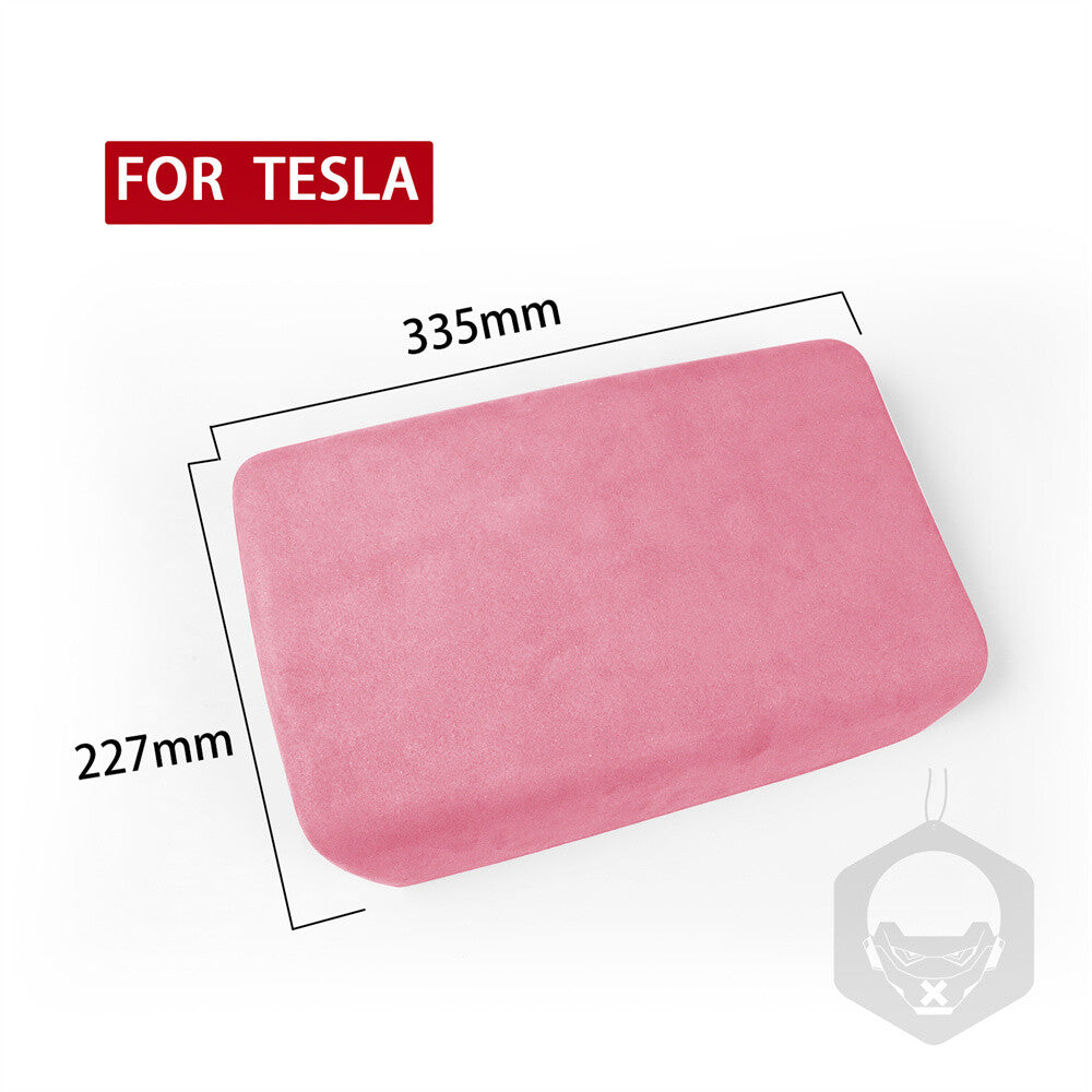 Suede Pink Car Center Console Armrest Box Panel Cover for Tesla Model 3 2017-23