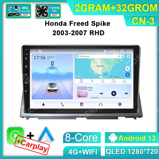 for Honda Freed Spike 2003-2007 Stereo CarPlay Car Radio Screen GPS Video Player