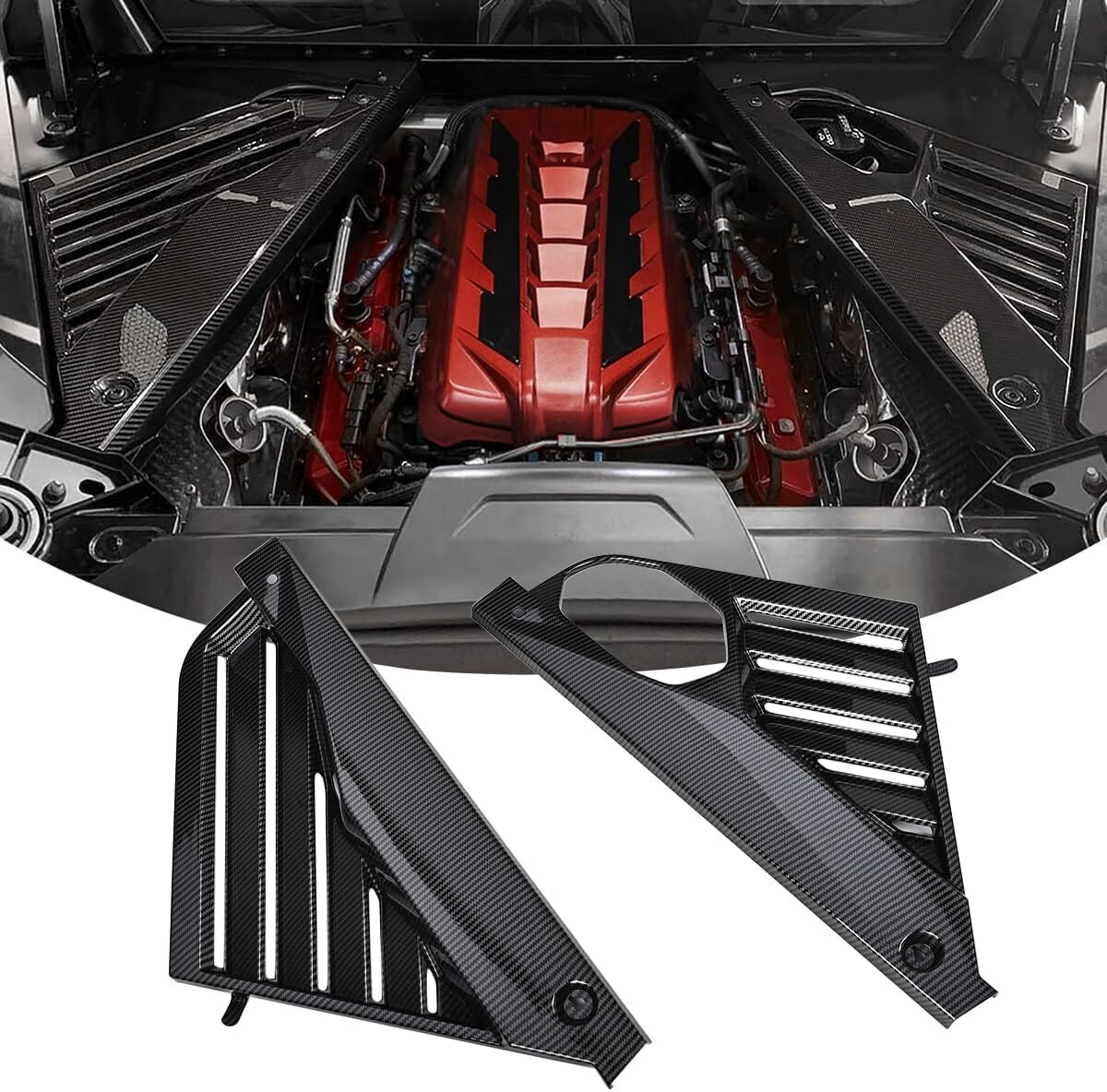 Carbon Fiber Engine Bay Panel Cover For 2020-2024 for Corvette C8 GM Style