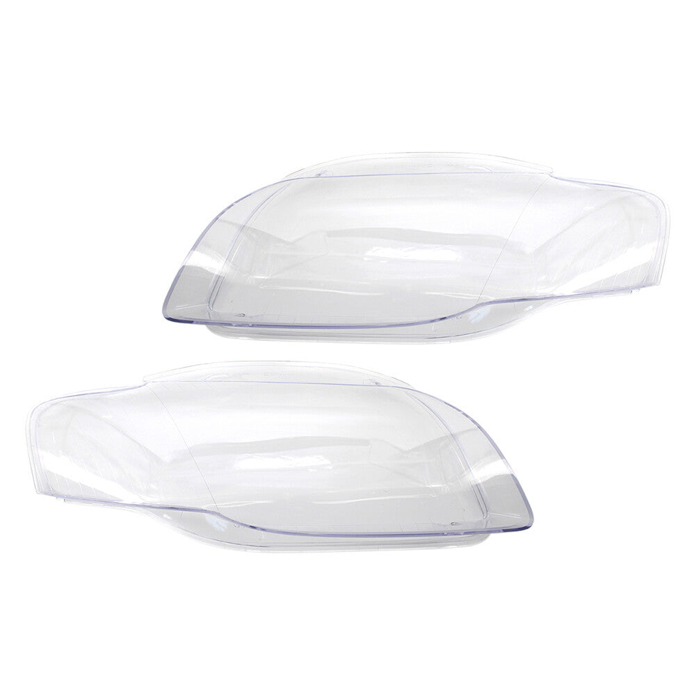 Pair Transparent Headlight Lens Cover Headlamp Shell for Audi A4 B7 S4 2005-2008
