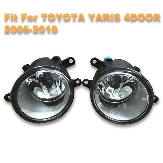 1Pair Clear Lens Front Bumper Fog Lights Lamps for Toyota Yaris 4 Door 2006-2010