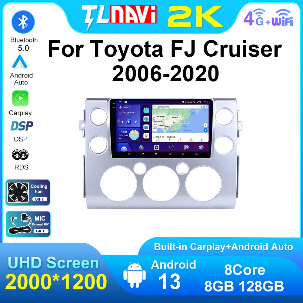 for Toyota FJ Cruiser 2006-2020 Car Radio Carplay GPS Multimedia Player Screen