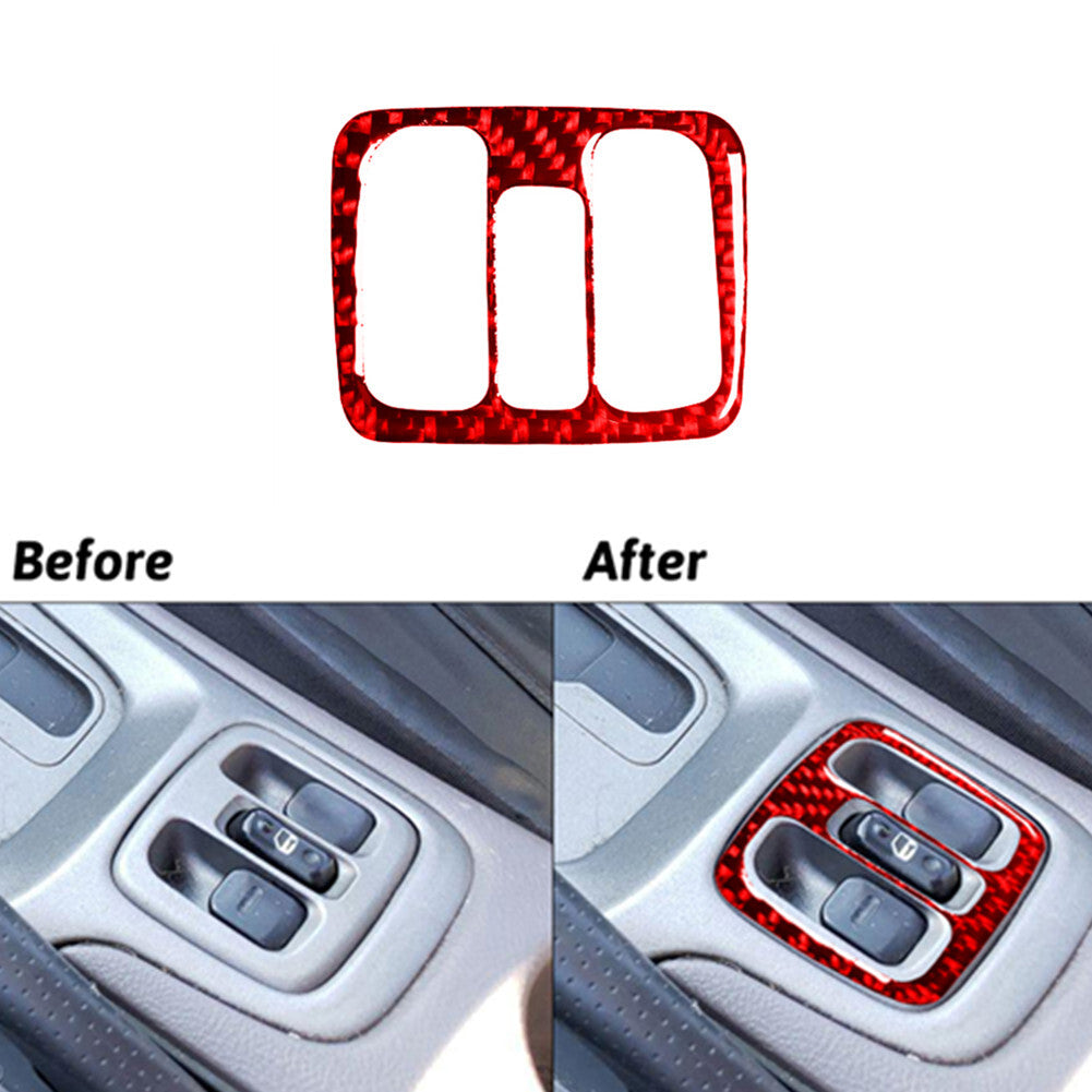 Red Carbon Fiber Power Windows Control Cover Trim for Toyota Celica 2001-2005