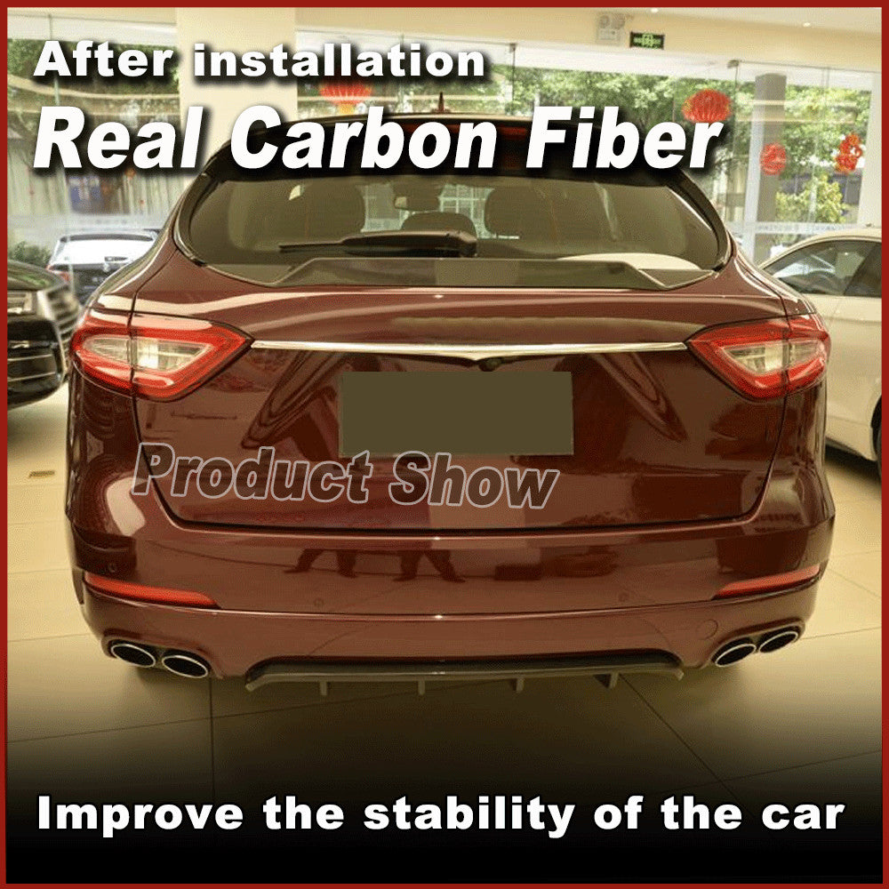 for Maserati for Levante SUV 2016-17 REAL Carbon Rear Trunk Middle Spoiler Wing Lip