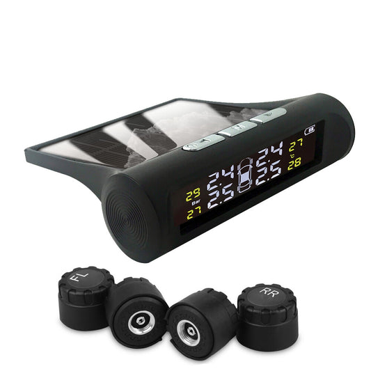 Solar Power Tire Pressure Monitoring System Monitor+ Wireless Externa Sensor