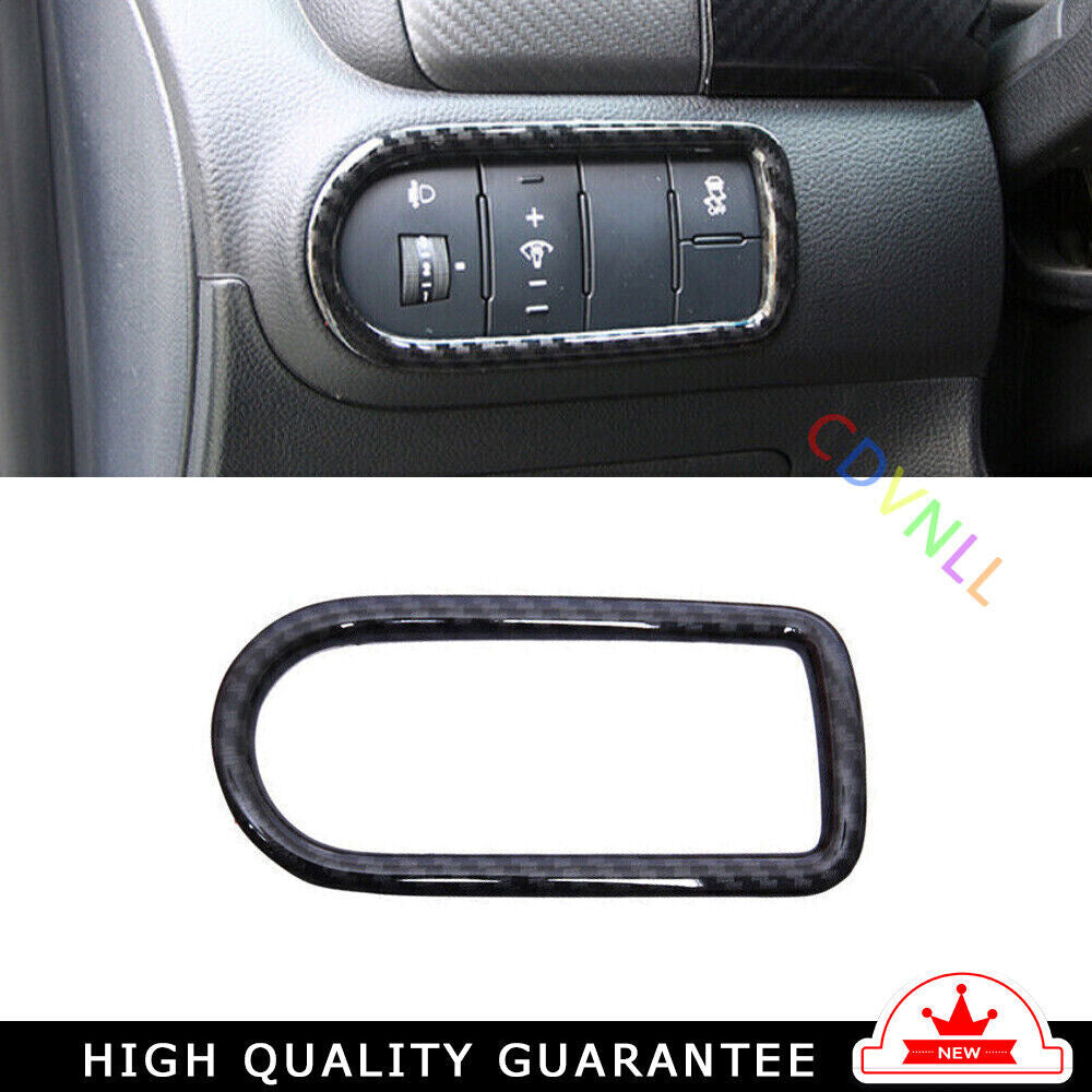 Inner Headlight Button Frame Cover Trim for Kia K3 2014-2018 Black Carbon Fiber