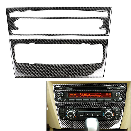 Carbon Fiber Console CD Panel Cover Trim for BMW 3 Series E90 E92 E93 2005-12 05