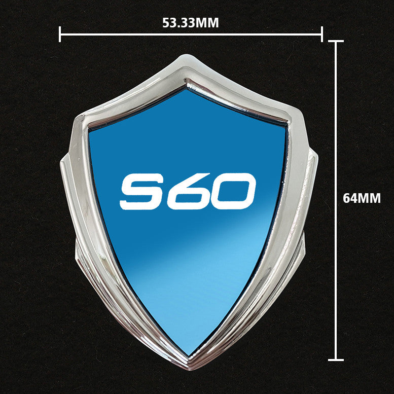 Suitable for Volvo S60 rear window cover side badge sticker decal badge, blue and gold